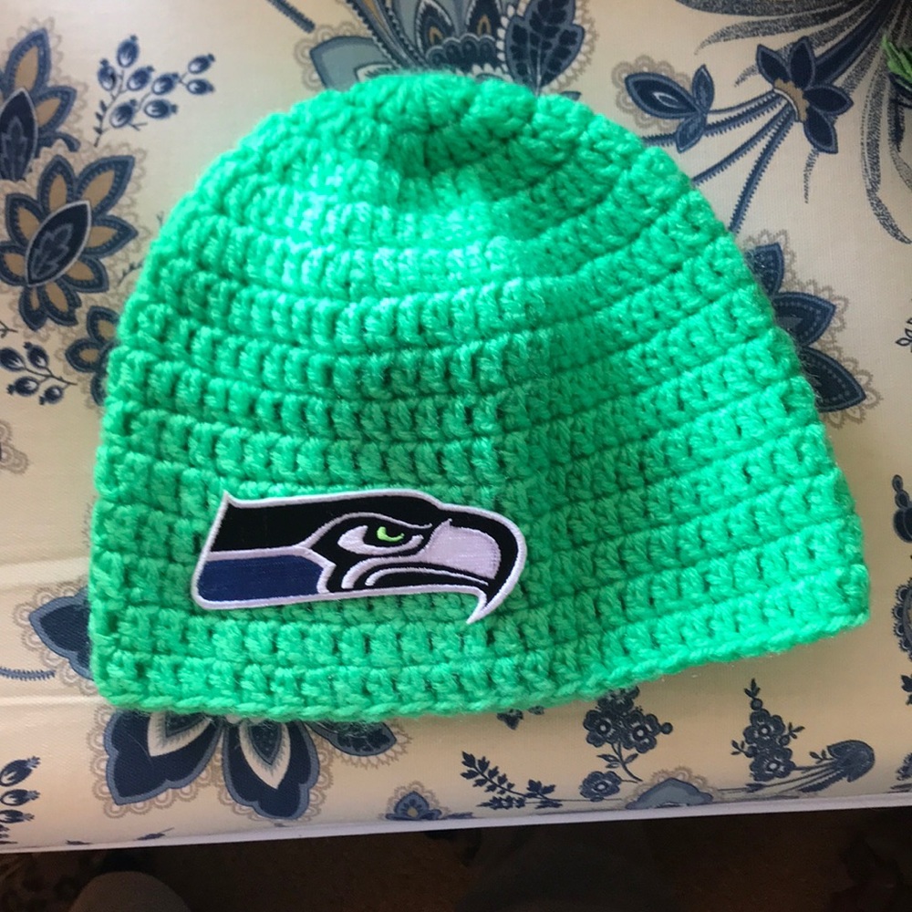 Knitted seahawks beanie